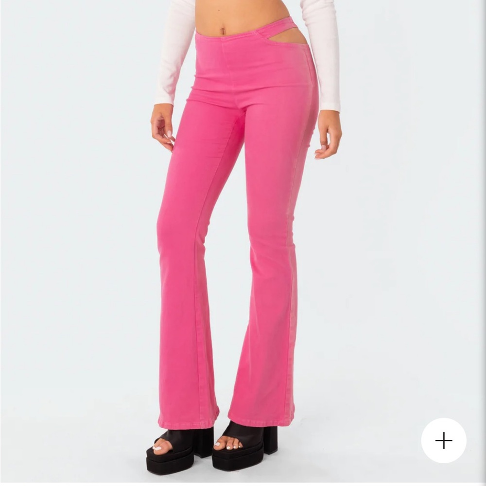 Edikted Pink Cutout Pants